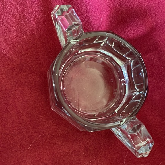 Antique Octagon Panel Pressed Glass Two Handle Sugar Bowl - Picture 2 of 5